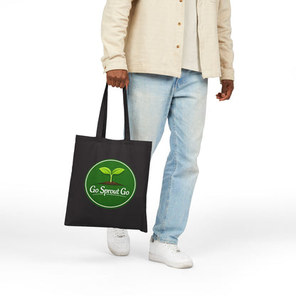 Go Sprout Go Cotton Tote Bag - Eco-Friendly Reusable Grocery & Farmers Market Bag