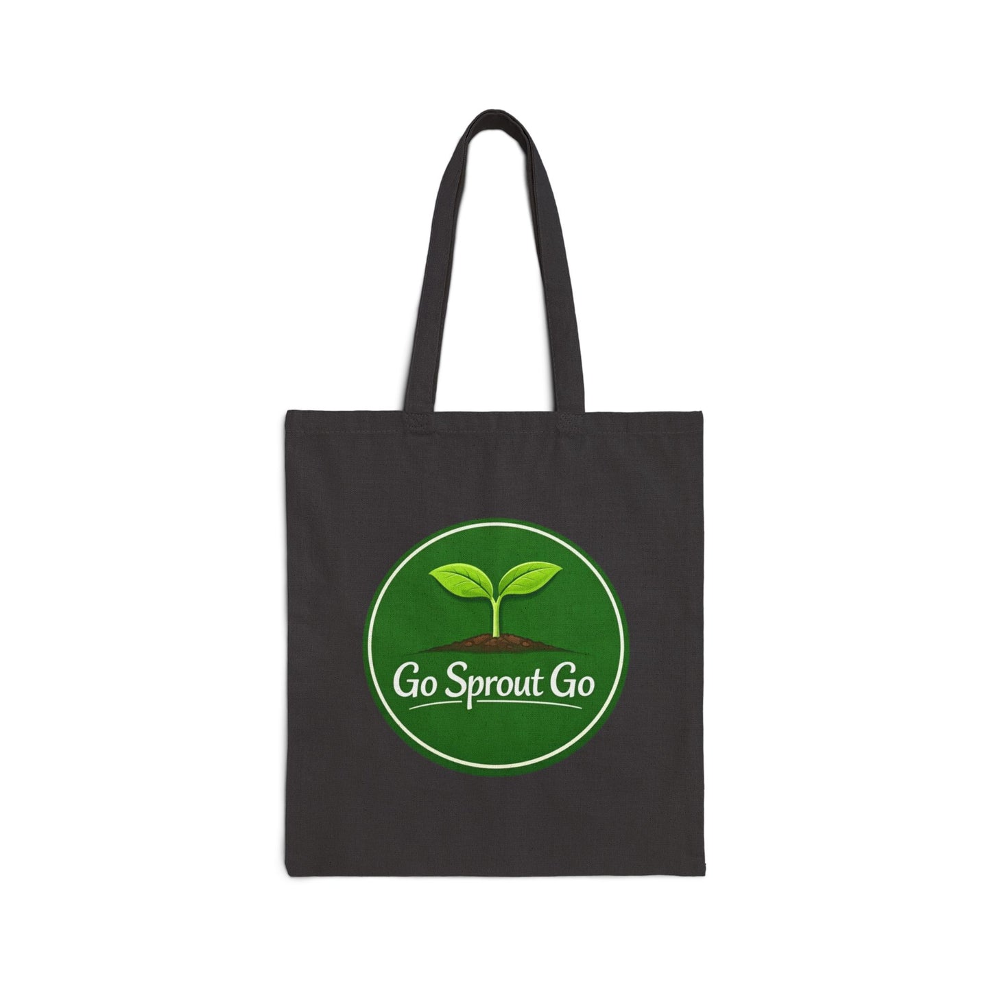 Go Sprout Go Cotton Tote Bag - Eco-Friendly Reusable Grocery & Farmers Market Bag