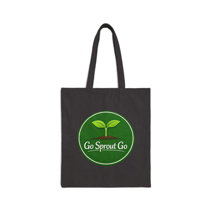 Go Sprout Go Cotton Tote Bag - Eco-Friendly Reusable Grocery & Farmers Market Bag